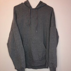 oversized gray sweatshirt